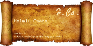 Helmly Csaba névjegykártya